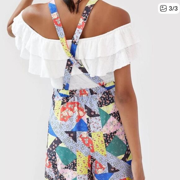 Anthropologie x Corey Lynn Calter Floral Patchwork Romper – Boho Quilt Style M - Picture 3 of 8